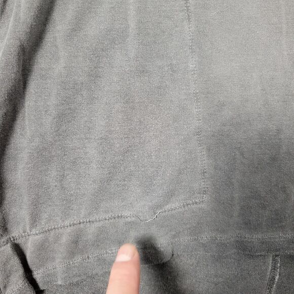 XCVI 13210 Gray Orenda Velvet Trim Long Sleeve Dolman Mixed Media Top SIZE SMALL - Picture 4 of 10